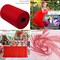 Red Tulle Fabric Rolls 6 Inch by 100 Yards (300 feet) Fabric Spool Tulle Ribbon for Christmas Gift Wrapping DIY Tutu Bow Baby Shower Birthday Party Wedding Decorations Craft Supplies